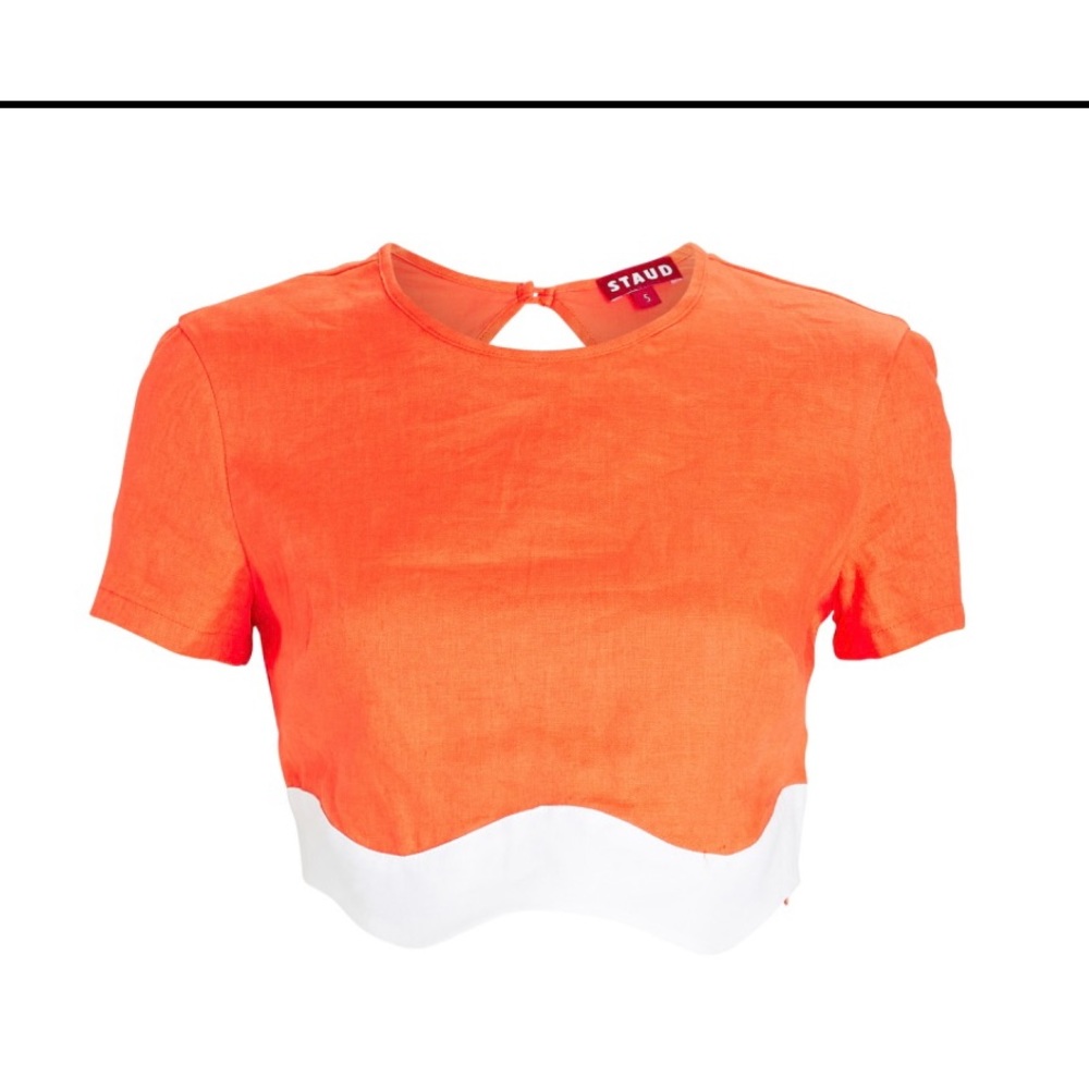 Staud NWT Ciana Linen Crop Top